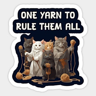 One yarn to rule them all - Cats fellowship Sticker